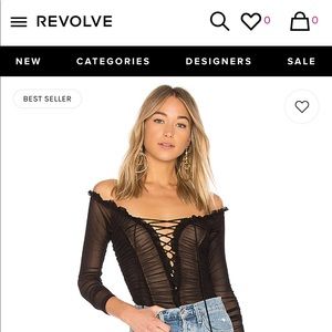 MAJORELLE Cleo bodysuit from REVOLVE, Perfect Condition, in Black Size Medium